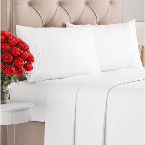 Queen Size 4 Piece Sheet Set - Comfy Breathable & Cooling Bed Sheets Set