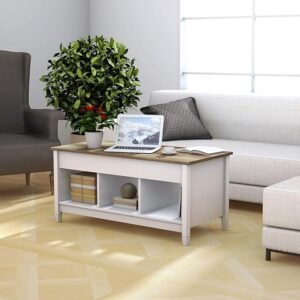 13% OFF Tangkula Wood Lift Top Coffee Table, Modern Tea Storage with Hidden Compartment