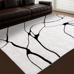 20%off YIHOUSE Abstract 6'x9' Black and White Rug