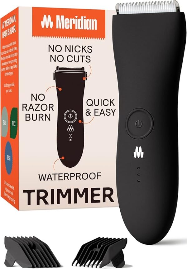 MERIDIAN Body Hair Trimmer for Men, Pubic Hair Trimmer Balls, Body Shaver