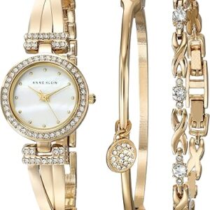 65% OFF Anne Klein Women's Premium Crystal Accented Bangle Watch and Bracelet Set